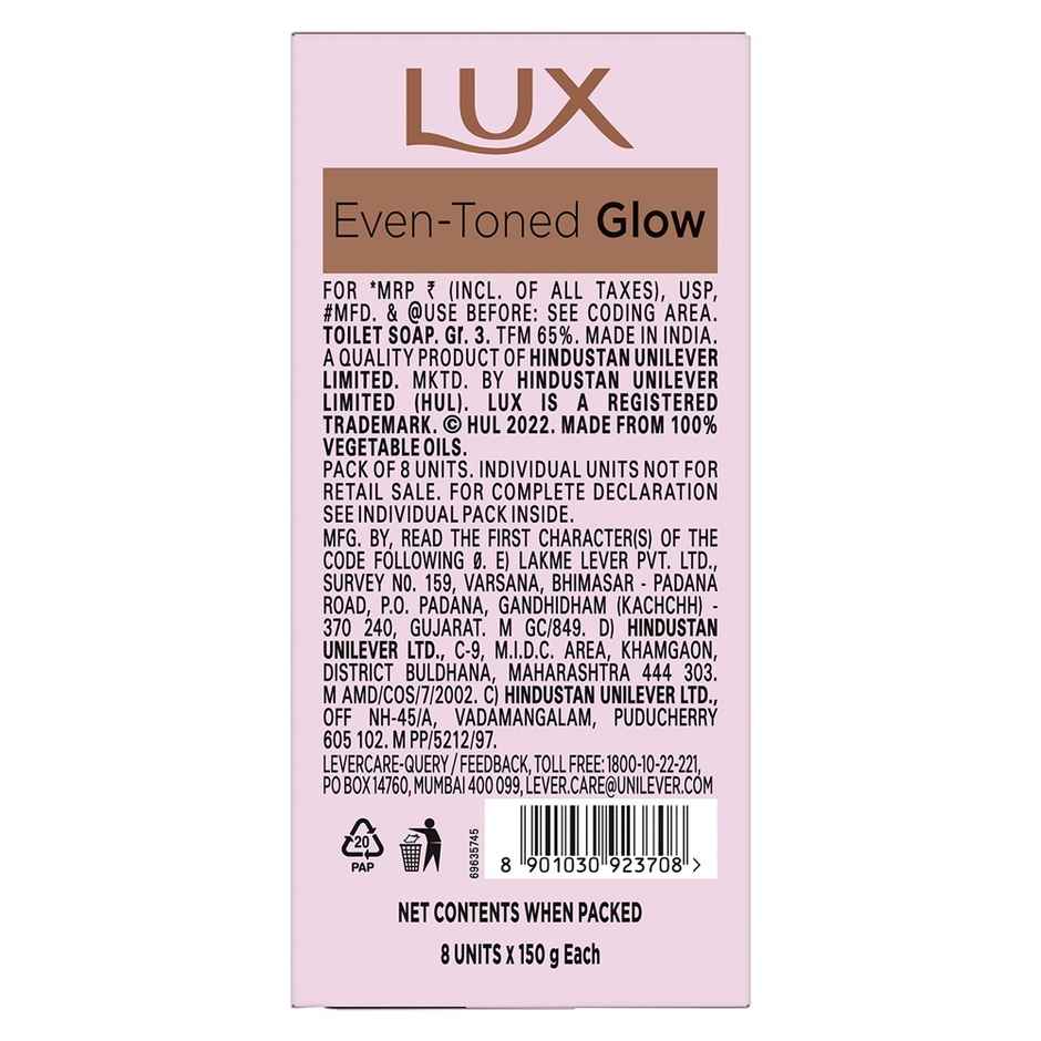 Lux Even-Toned Glow Bathing Soap infused with Vitamin C & E For Superior Glow Offer