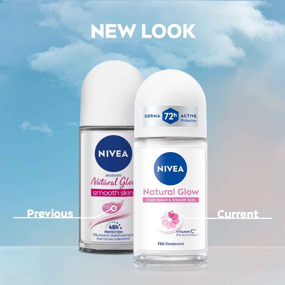 Nivea Natural Glow Even-toned & Smooth Skin 72h Protection Roll On Combo