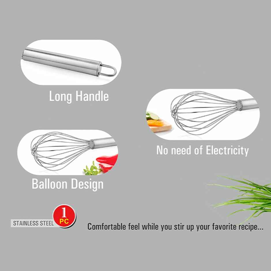 Vinayak Stainless Steel Whisk (Silver, 1 Piece)