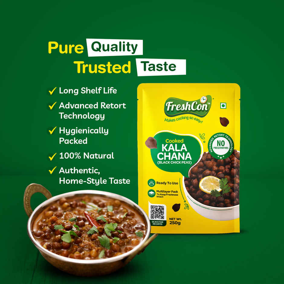 Freshcon Cooked Kala Chana | Black Chickpeas