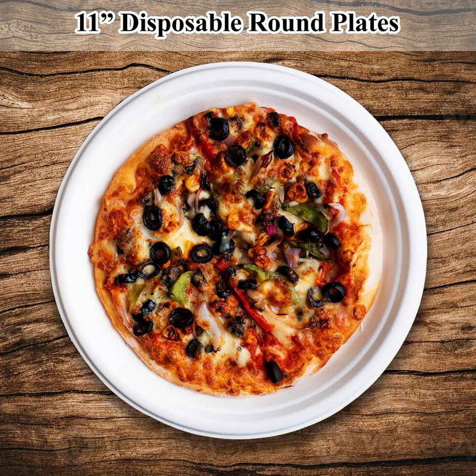 Disposable Bagasse Plates | Round | 11 inch | Ezee