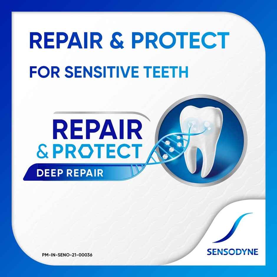 Sensodyne Complete Protection+ Mouthwash (250ml) & Sensodyne Toothpaste Repair & Protect, Tooth Paste For Deep Repair Of Sensitive Teeth (100g) Combo