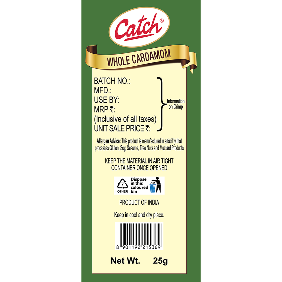 Catch Green Cardamom Whole - Pouch