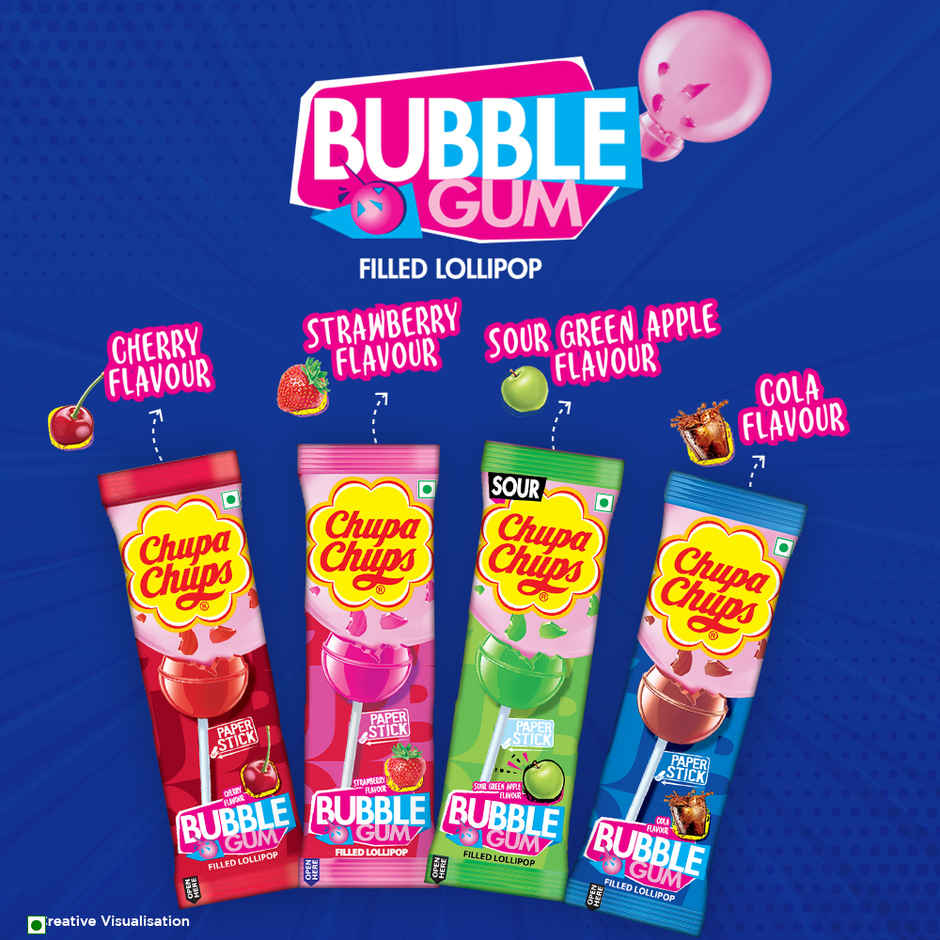 Chupa Chups Assorted Bubble Gum Filled Lollipop - Friends Pack