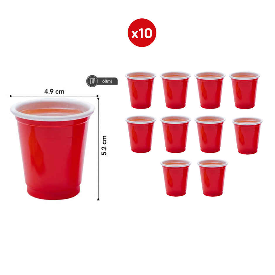 Reusable Red Shot Glasses | Red Solo Cups, Christmas, New Year's Eve Parties | Party Propz
