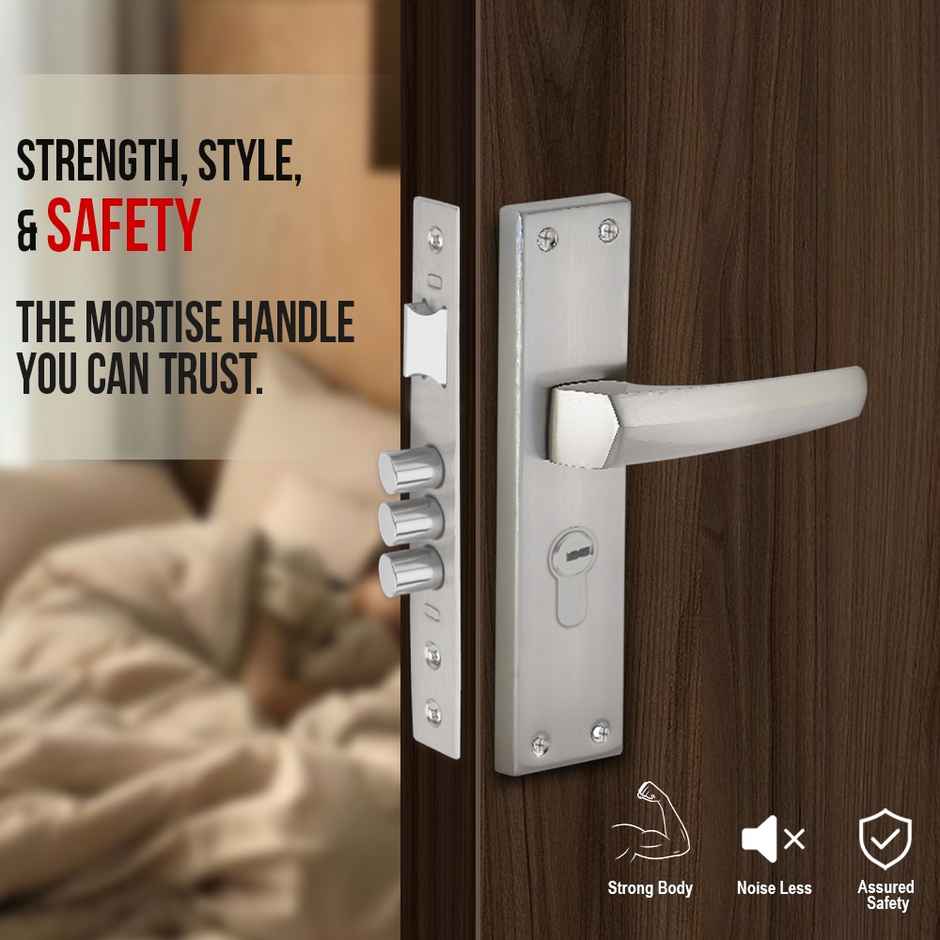 Link Ky 8 Inch Plate Handle Door Lock | Mortise Lock | Finish - Stainless Steel | Resolute