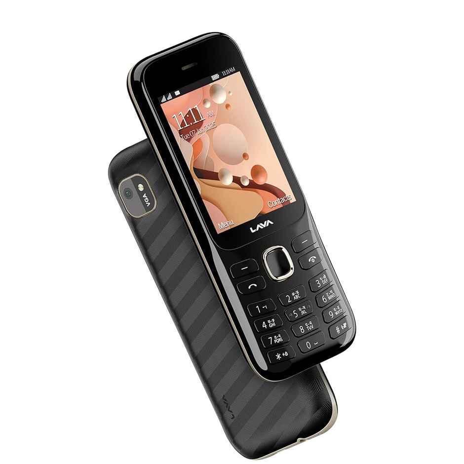 Lava Gem 2025 Dual Sim Keypad Phone 2.8 inch Display, Camera & Flash | 2575mAh Smart AI Black Gold