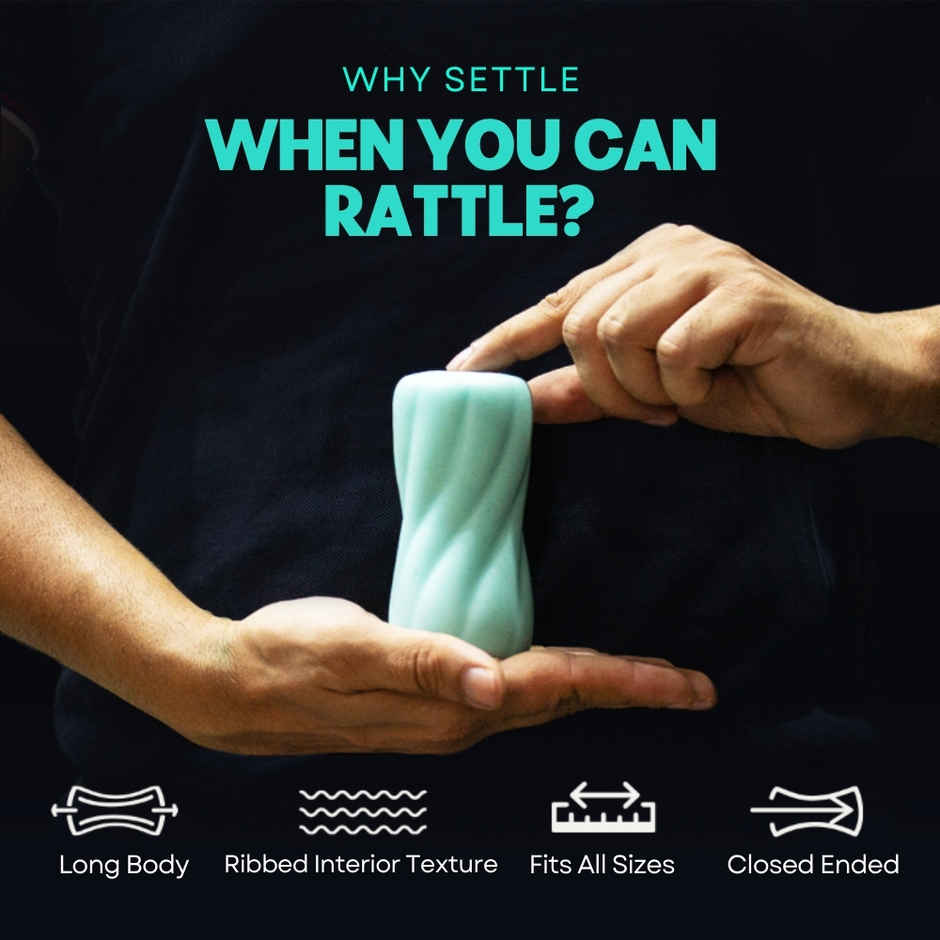 BoldEdge Rattle Men Stroker Personal Massager and Water-based Strawberry Lubricant Combo