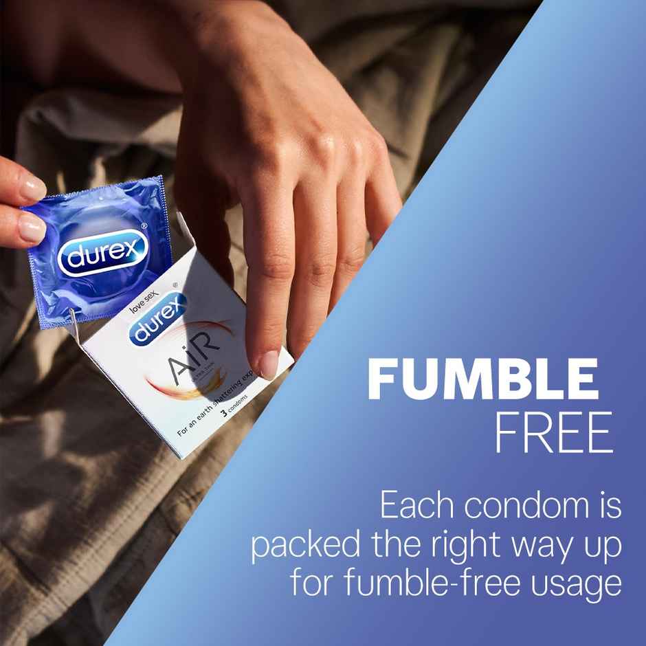 Durex Air Condom - Ultra Thin Condoms (10pc) & Durex Lube - Real Feel - Long Lasting Lubricant (50ml) Combo