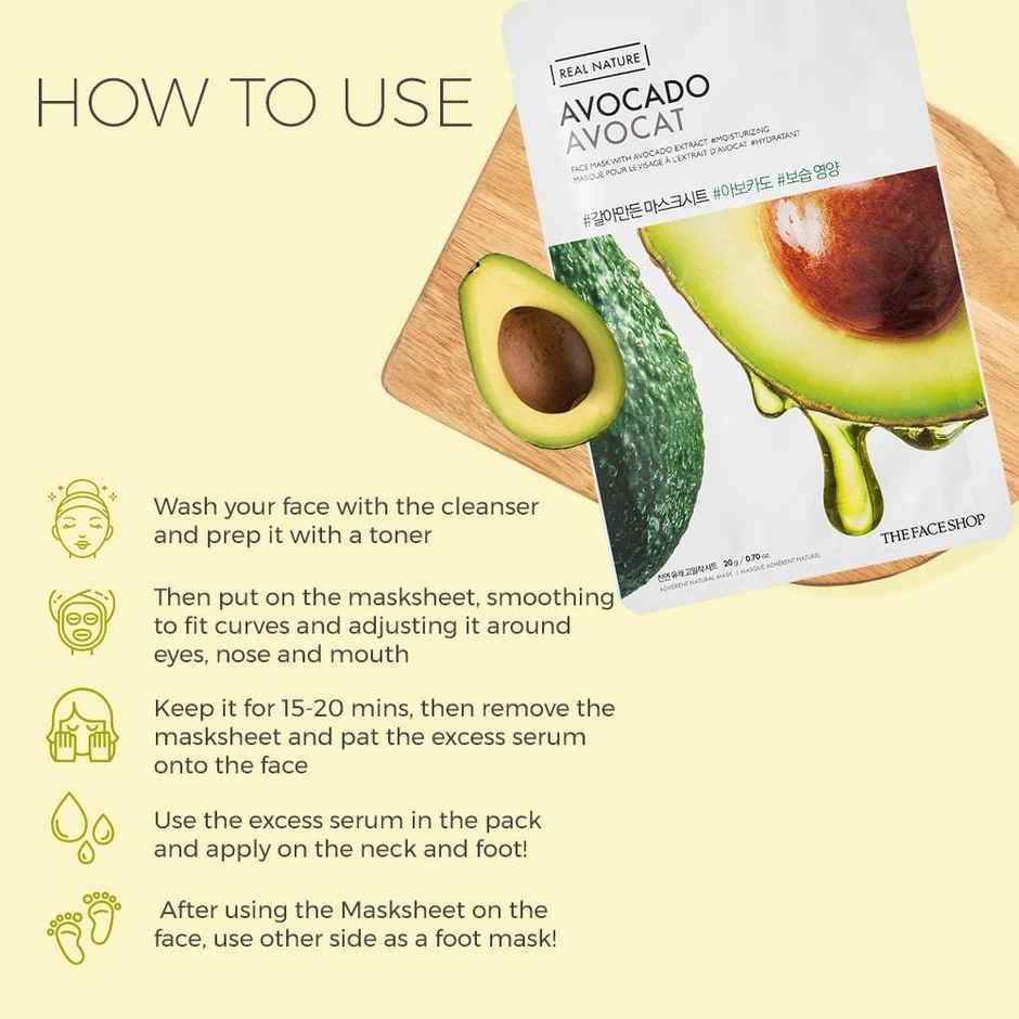 The Face Shop Real Nature Avocado Face Mask | Sheet Mask