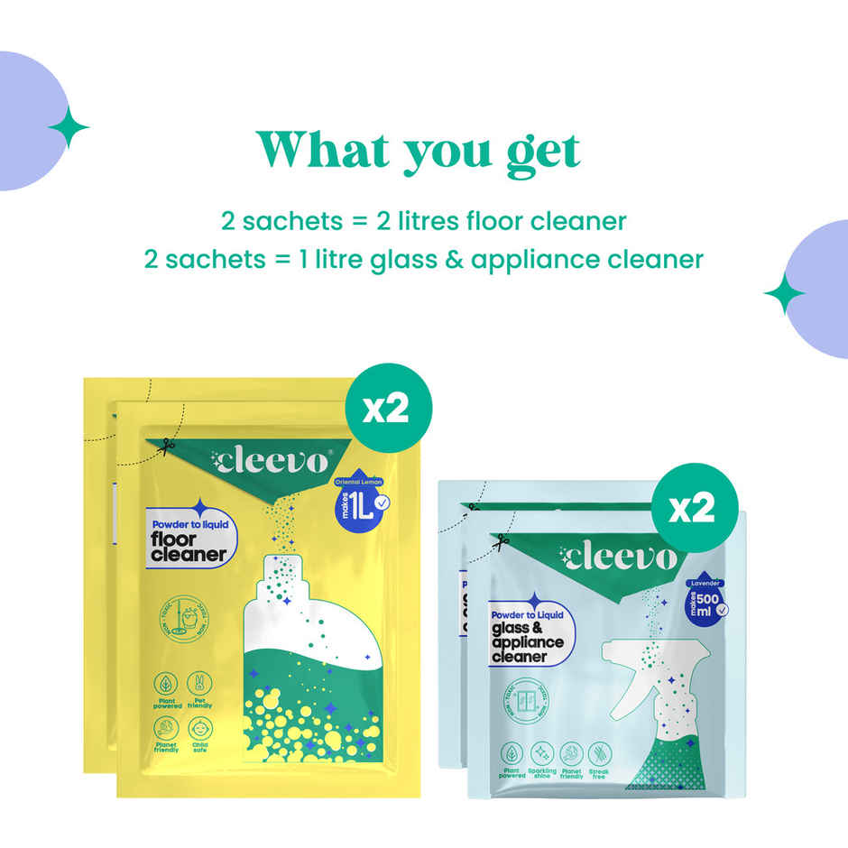 Cleevo Glass Appliance Cleaner Spray, Floor Cleaner | Combo