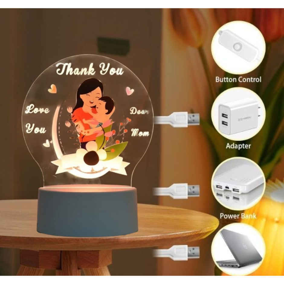 Hashwow Oval Acrylic Night Light Gift for Mother's Day| Mom Birthday| Night Lamp|Room Decor