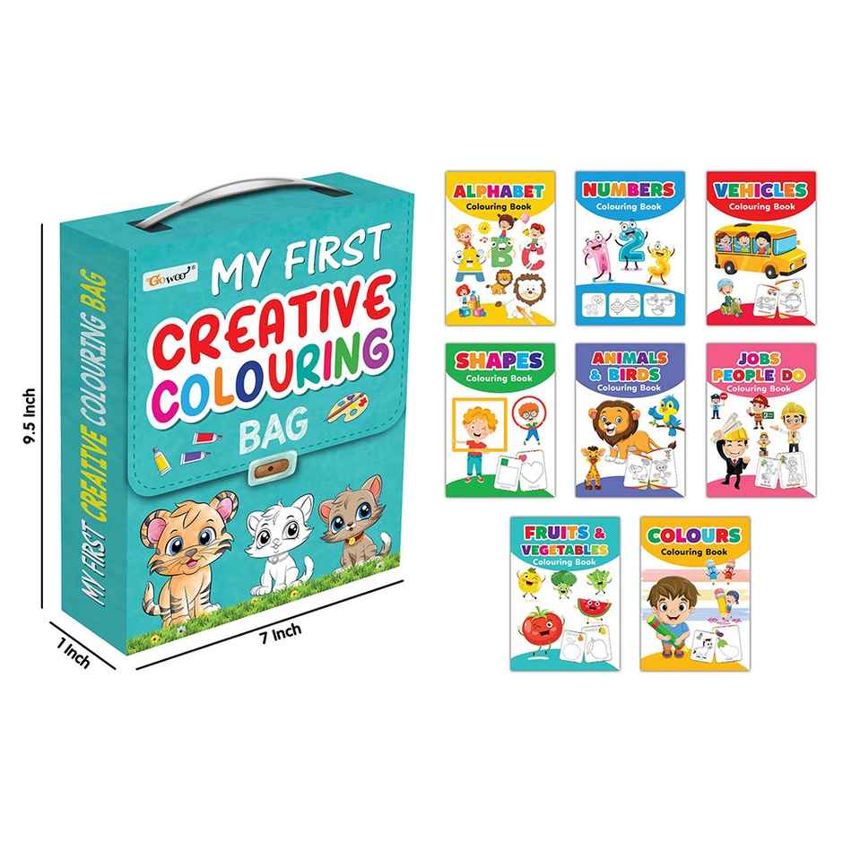 My First Creative Colouring Bag- Colouring Books for Children, Ages 3-12 - Set of 8 Colouring Books