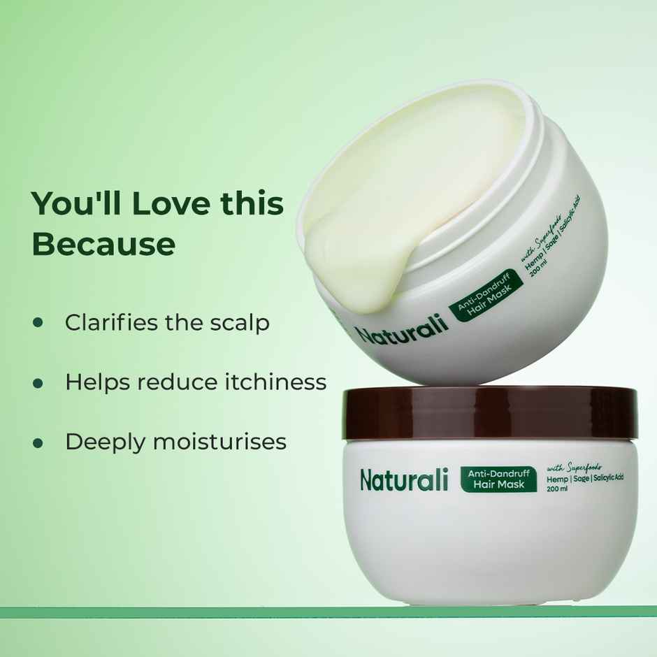 Naturali Anti-Dandruff Mask|Dandruff Mask|Hemp,Sage & Salicylic Acid