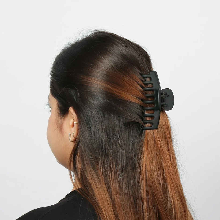 Prolume Cylindrical Claw Clips Hair Accessories For Women/Girl (Black,Brown)