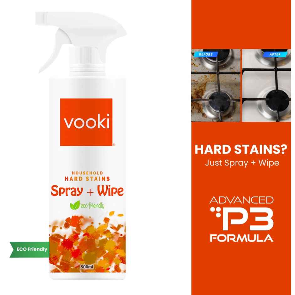 Vooki Hard Stains Spray Wipe (500ml) & Vooki Limescale Remover Descaler (500ml) Combo