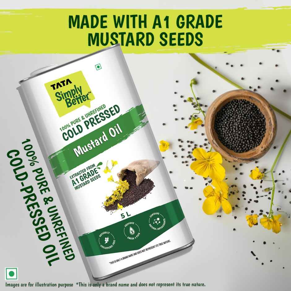 Tata Simply Better Mustard (Sarson) Cold Pressed Oil | Unrefined & Healthy Cooking Oil