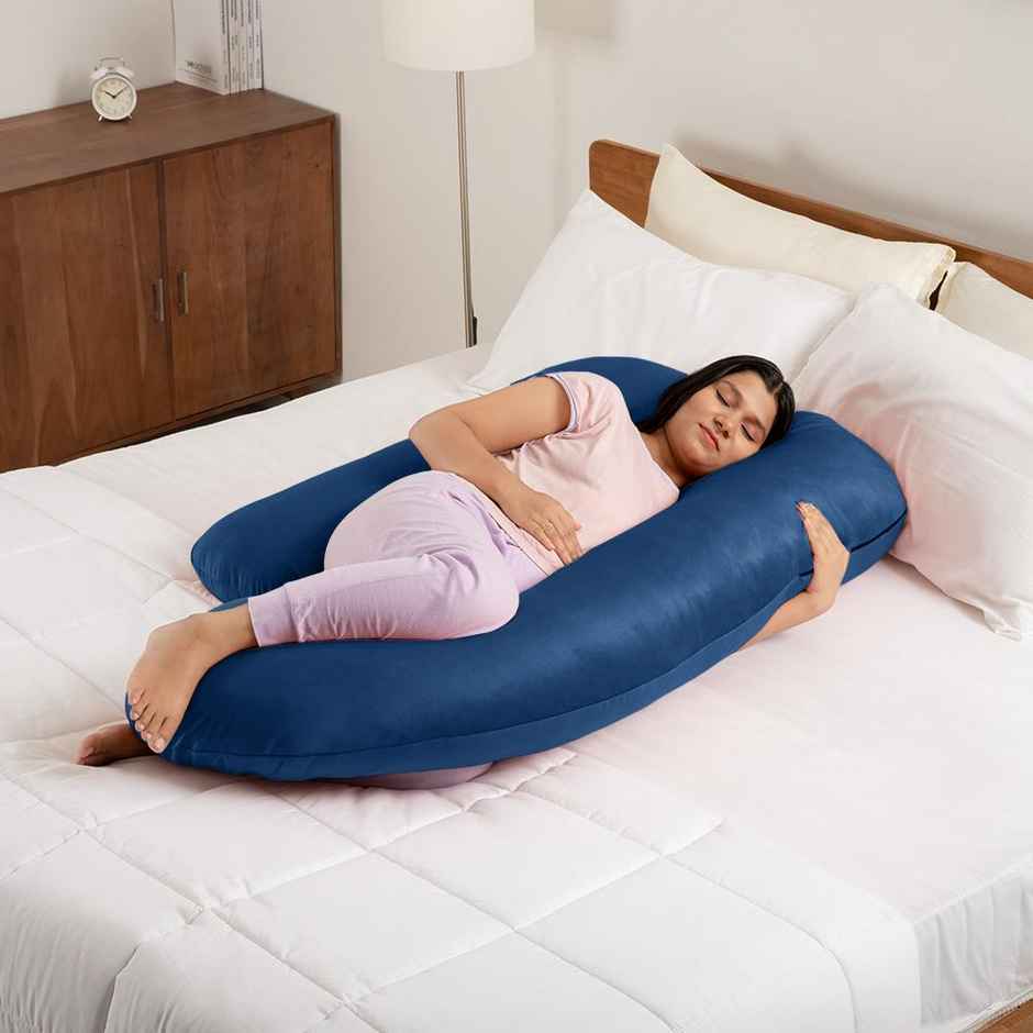 Maternity Pillow for Pregnancy Support | G Shape | Super Soft & Machine Dark Blue