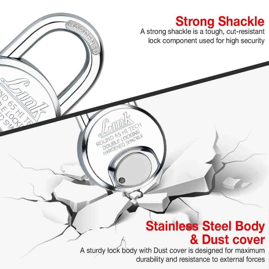 Link stainless steel HT-Round 65 mm padlock