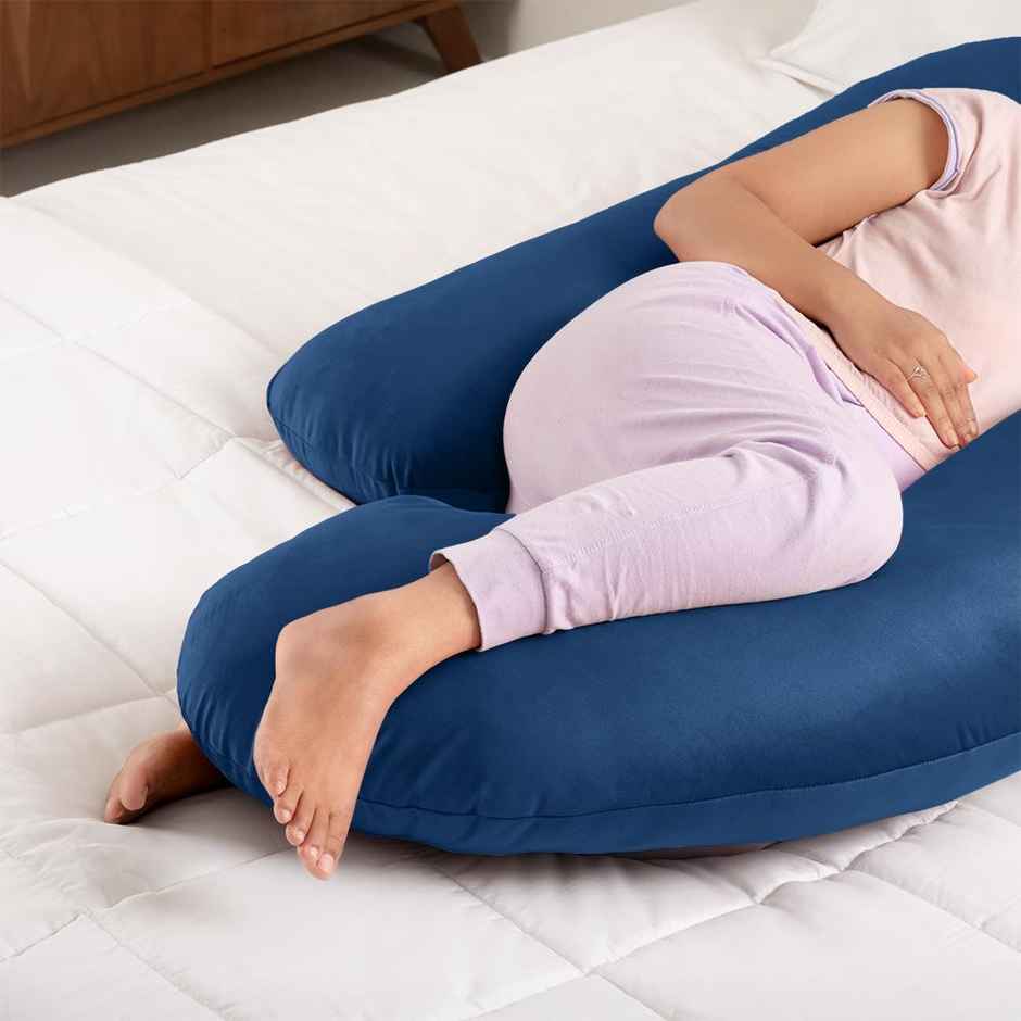 Maternity Pillow for Pregnancy Support | G Shape | Super Soft & Machine Dark Blue