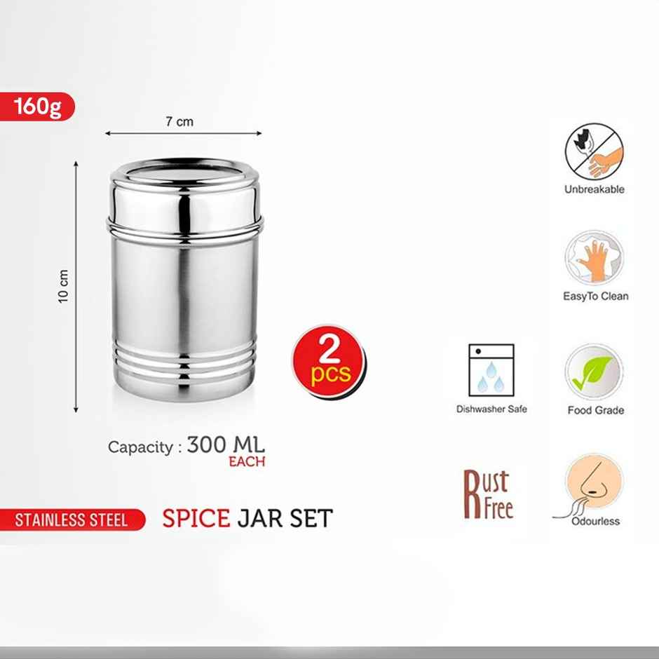 Vinayak Stainless Steel Stainless Steel Jar Set (2 Units)