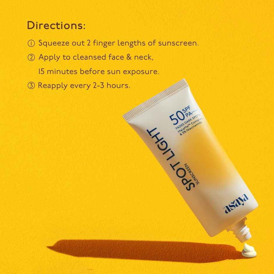 Asaya In-Vivo Tested SPF 50 PA++++ Spot Light Depigmenting Sunscreen | No White Cast