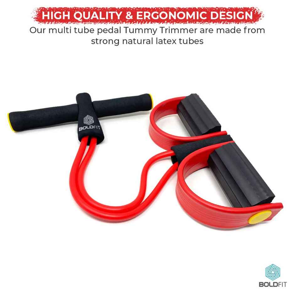 Boldfit Rubber Tummy Trimmer For Ab Exercise Stomach Exercise - Red And Black