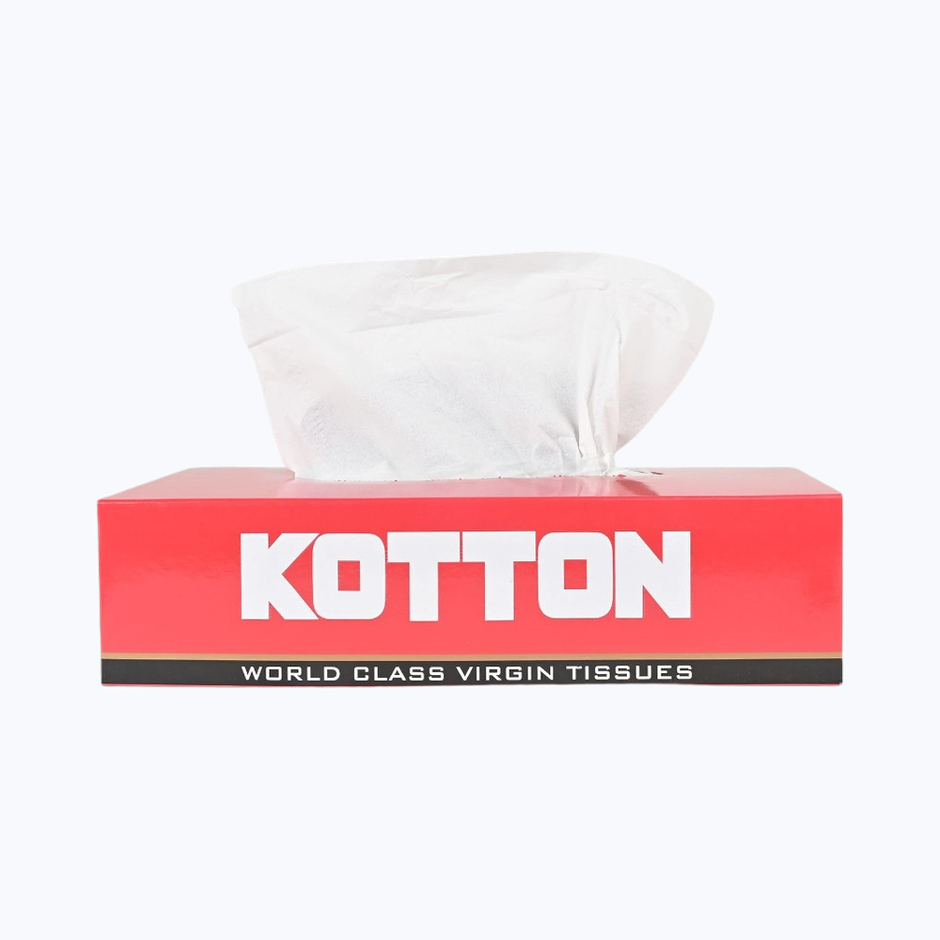 Kotton Facial Tissues Box - 2 Ply - 100% Virgin Pulp-Paper Box - 100 Pulls
