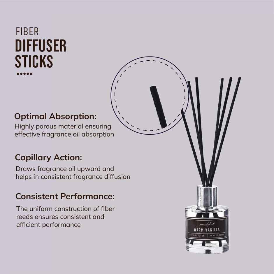 Aromahpure Premium Reed Diffuser - Vanilla, with 6 Fiber Reed Sticks