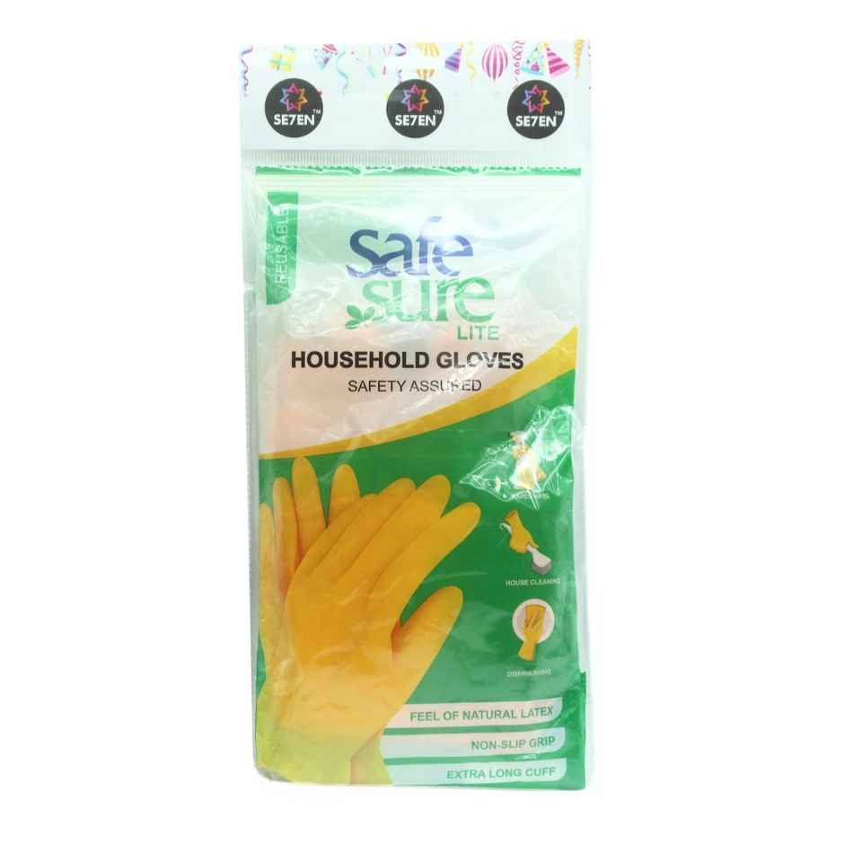 Se7en Heavy Duty Reusable Household Hand Gloves(Colour May Vary)