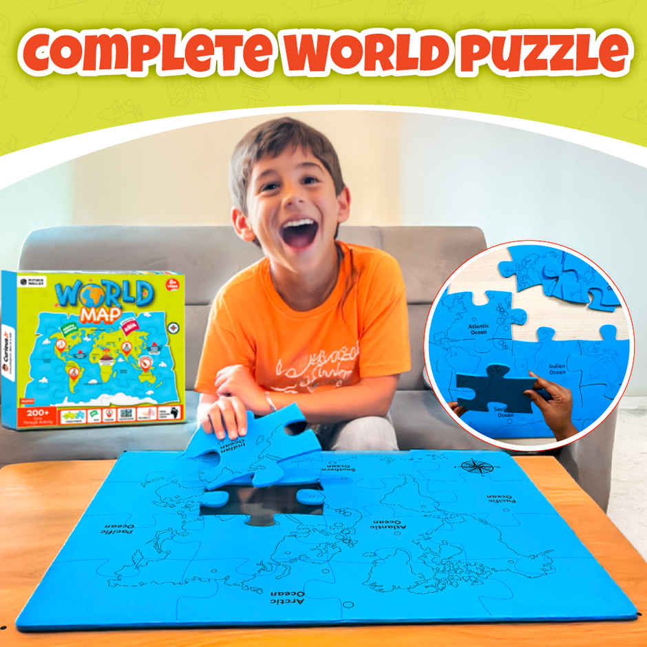 Physics Wallah World Map Puzzle Kit For Kids 8 To 15 Years
