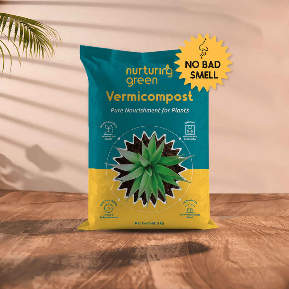 Nurturing Green - Vermicompost | 5kg | Nutrient-Rich Organic Fertilizer | Manure for Plants