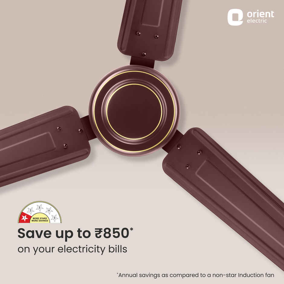 Orient Electric Apex-FX Ceiling Fan,1200mm,BEE Star Rated,Energy Efficient Fan,Rust Resistant,Brown
