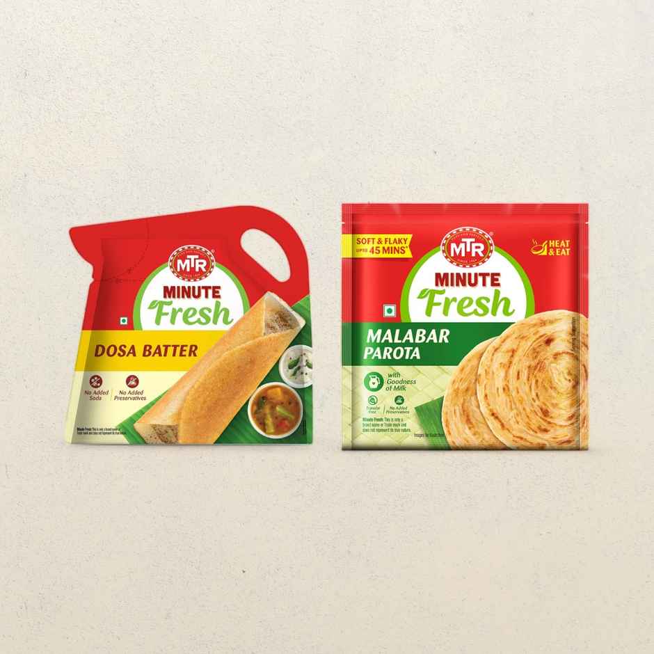 Mtr Minute Fresh Dosa Batter(850gms) & Mtr Minute Fresh Malabar Parota(5pc) Combo