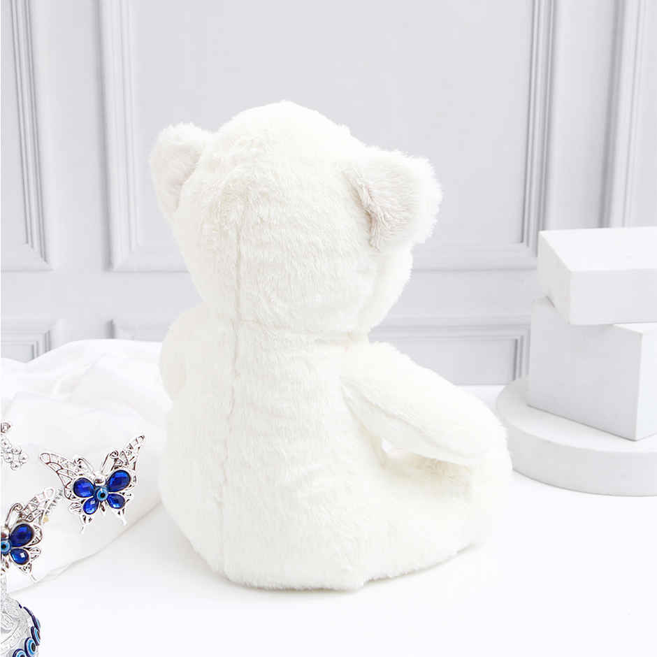 Archies White Teddy Bear with Red Bow - 30 cm