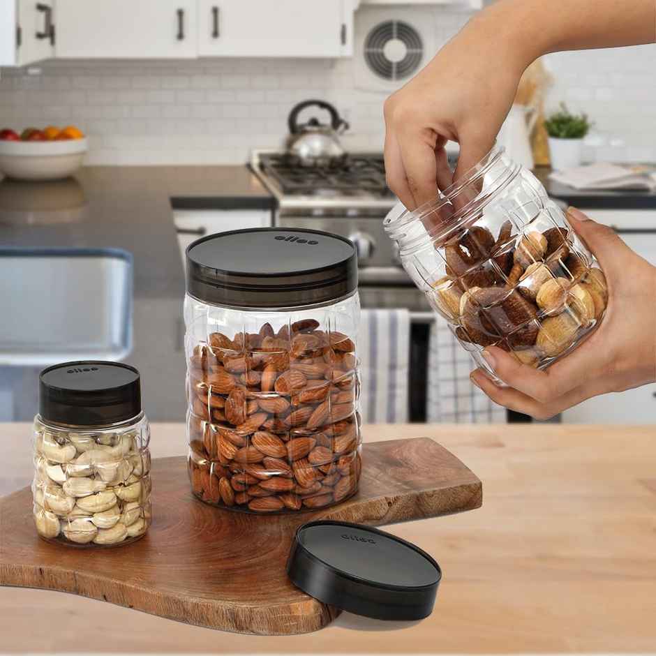 Cello Checkers Pet Plastic Airtight Canister Set of 18 | Food Grade, BPA free (Set of 300+650+1200)x6