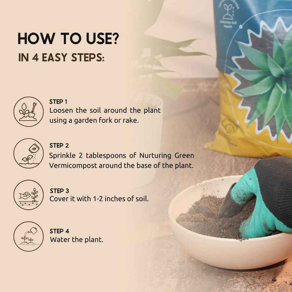 Nurturing Green - Vermicompost | 5kg | Nutrient-Rich Organic Fertilizer | Manure for Plants