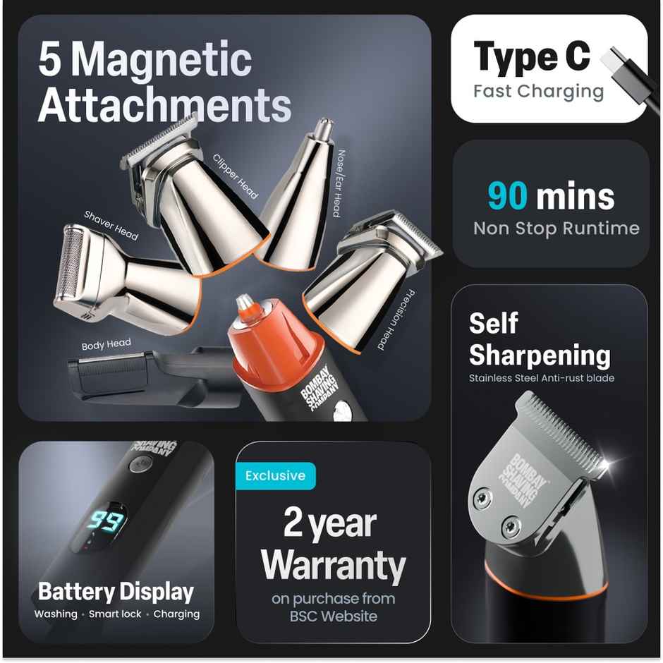 Bombay Shaving Company Full Body Trimmer| Type C | Waterproof