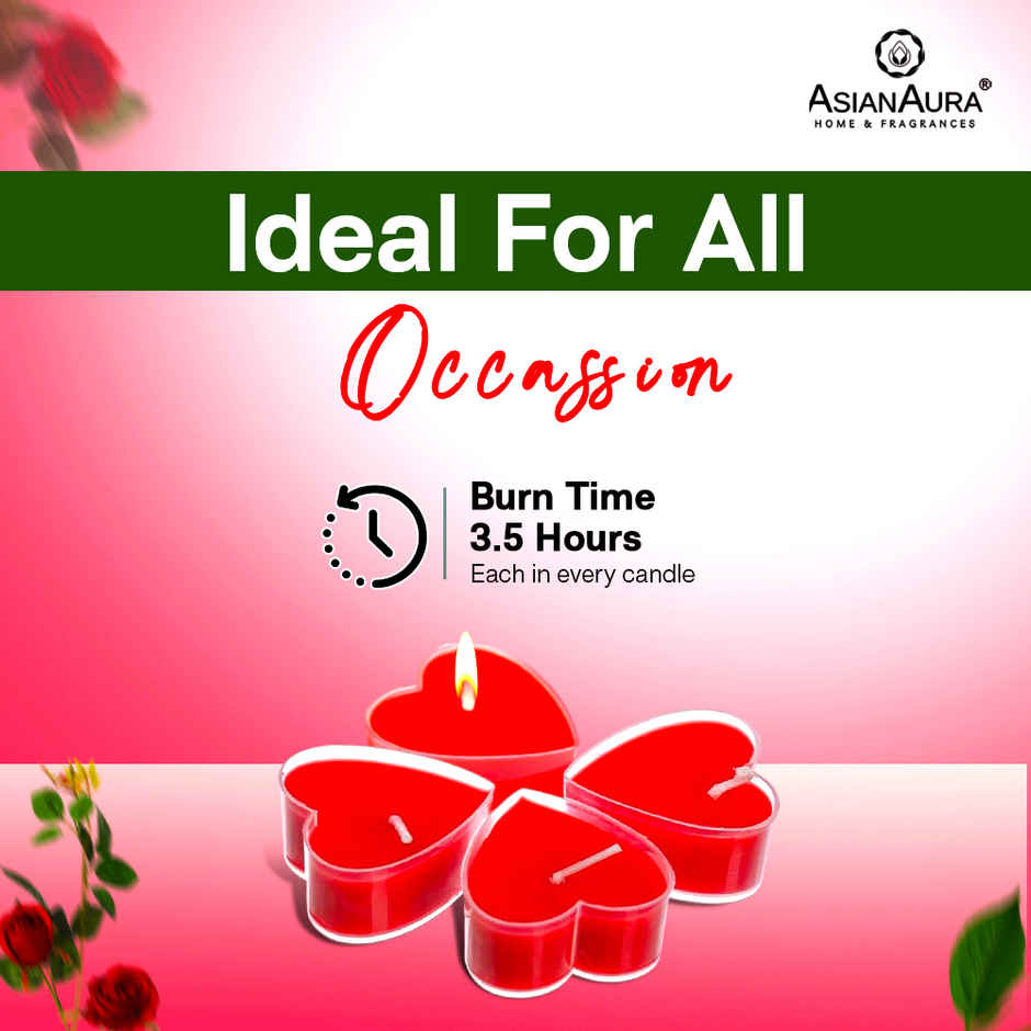 Asian Aura Velvet Rose Heart Shaped Candle