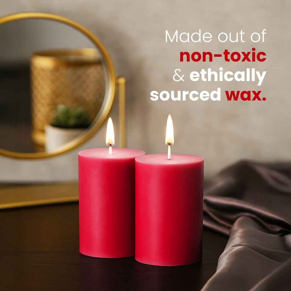 Mars Cosmetics Matte Lipsticks Box (3pcs) & Iris Damask Rose Scented Pillar Candle (2pcs) Combo