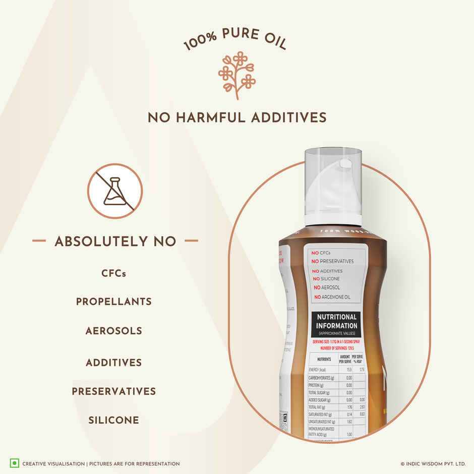 Indic Wisdom Nava Spray - Mustard Wood Pressed Oil (Spray for cooking)