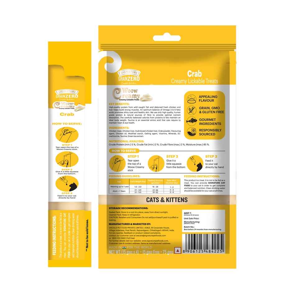 Grain Zero Creamy Lickable Cat Treat - Crab