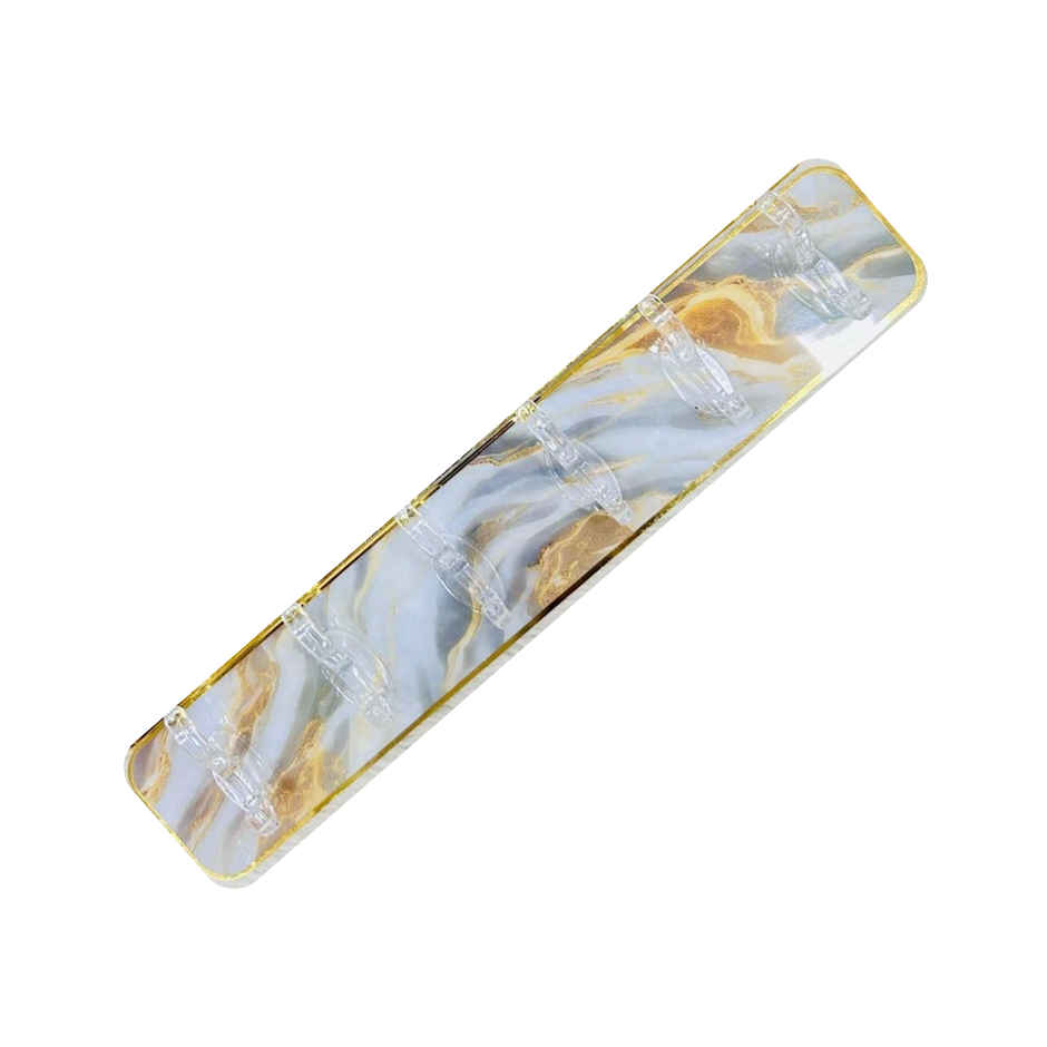 SE7EN Premium Marbel Design Self Adhesive Wall Kitchen Hook Strip 6 Kitchen Hooks