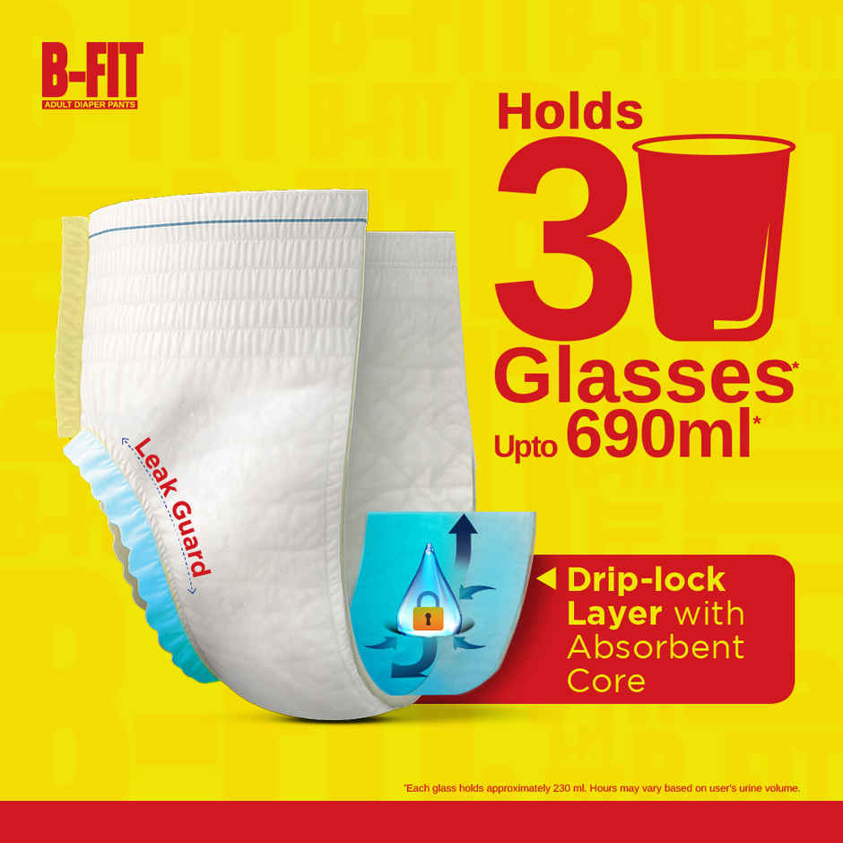 B-FIT Adult Pants Diapers (M, 25-48") Combo  