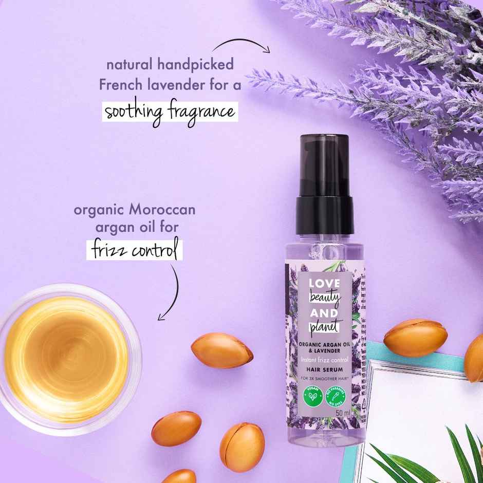 Love Beauty and Planet Argan Oil & Lavender Hair Serum For Frizz Free Hair