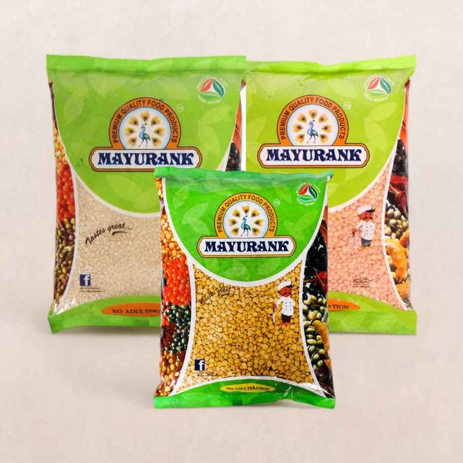 Mayurank Arhar Dal, Moong Dal & Masoor Dal Combo (1kg each)