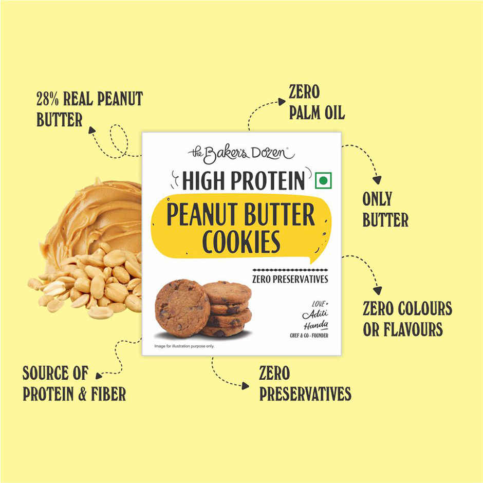 The Baker's Dozen Peanut Butter Cookies | High Protein Cookies | Premium Biscuit Handmade Cookies