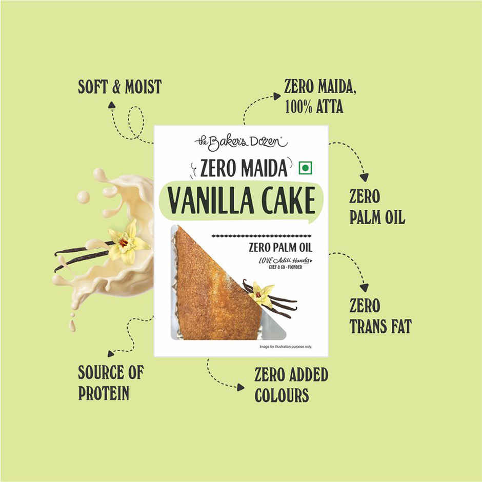 The Baker's Dozen Vanilla Cake | Veg Eggless cake | Tea Cake | Zero Palm Oil | Zero Trans Fat