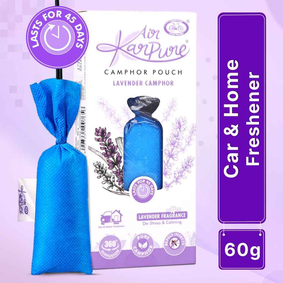 Lavender Camphor Pouch by Air Karpure |Car, Bathroom, Wardrobe & Room Freshener|From House of Cycle