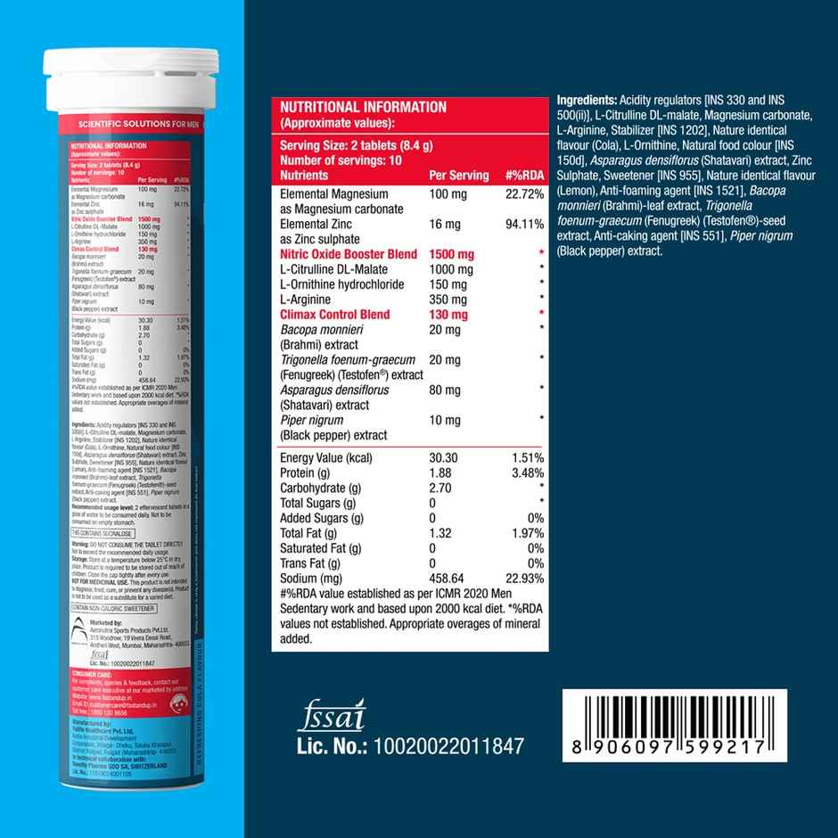 Fast&Up Delay Climax Supplement | Cola | Discreet & Convenient